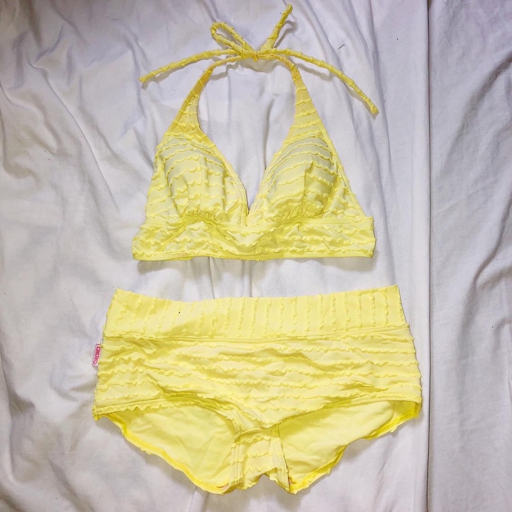 ROXY Yellow Ruffle Bikini
